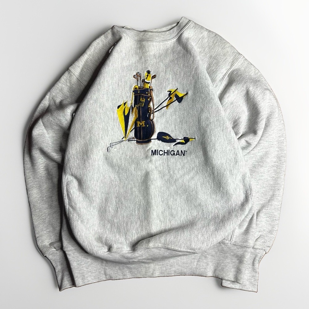 Vintage Michigan Wolverines Golf Crewneck Sweatshirt Mens Large Reverse Weave